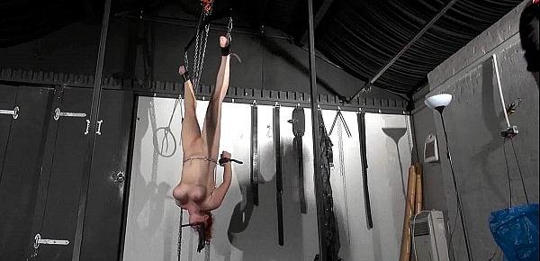  Swedish slavegirl Vicky Valkyries suspension bondage and hung spanking of redhea